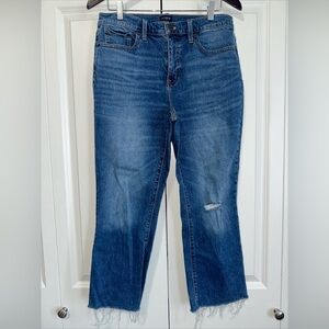 J Crew Mid Rise Flare Crop Blue Jeans 29